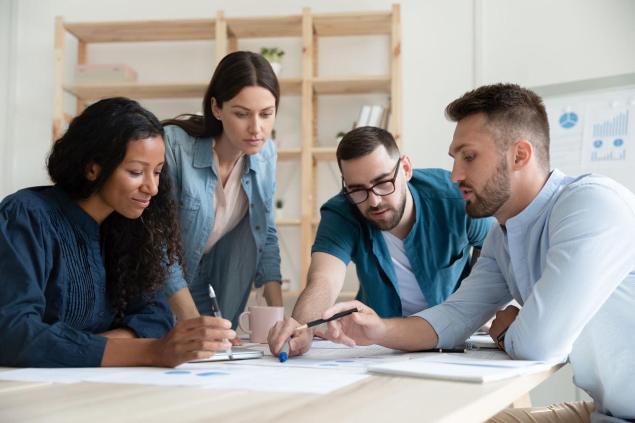 team working together on connected business processes